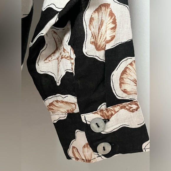 Nicole Miller Women’s Long‎ sleeve 100% Linen Size M Button Front Shell Top - Picture 8 of 9